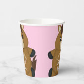 馬の赤ちゃんシャワーピンクの女の子 紙コップ (左)