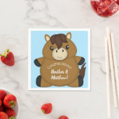 馬の赤ちゃんシャワーブルーボーイ スタンダードカクテルナプキン (インサイチュ)