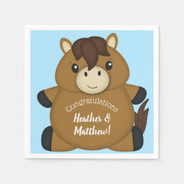 馬の赤ちゃんシャワーブルーボーイ スタンダードカクテルナプキン