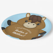 馬の赤ちゃんシャワーブルーボーイ ペーパープレート (アングル)