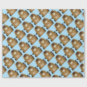 馬の赤ちゃんシャワーブルーボーイ ラッピングペーパー (フラット)