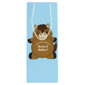 馬の赤ちゃんシャワーブルーボーイ ワインギフトバッグ (裏面)