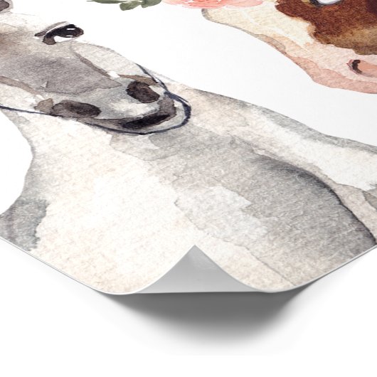 馬の赤ちゃんシャワー歓迎ポスター ポスター (角)