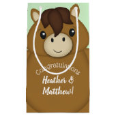 馬の赤ちゃんシャワー スモールペーパーバッグ (正面)