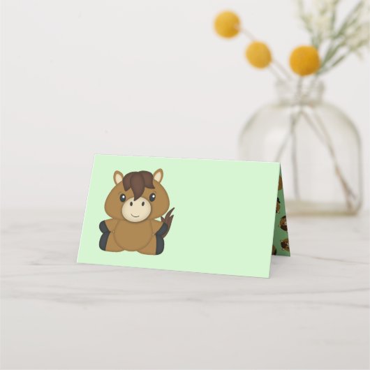 馬の赤ちゃんシャワー プレイスカード (正面)