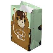 馬の赤ちゃんシャワー ミディアムペーパーバッグ (正面アングル)
