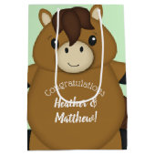 馬の赤ちゃんシャワー ミディアムペーパーバッグ (裏面)