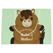 馬の赤ちゃんシャワー ラージペーパーバッグ (正面)