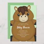 馬の赤ちゃんシャワー 招待状 (正面/裏面)