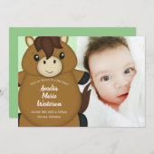 馬の赤ちゃんシャワー 招待状 (正面/裏面)