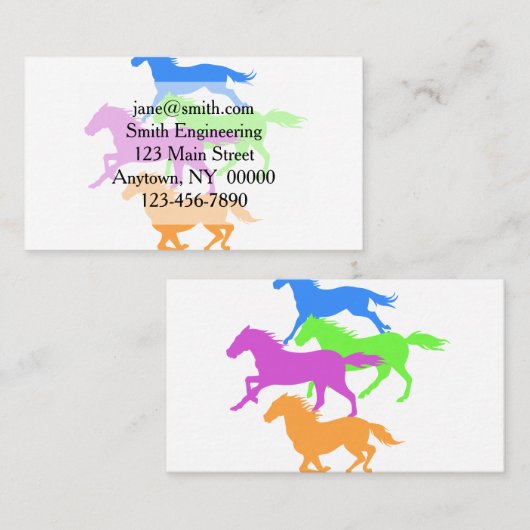 馬の走色-背景色を選択 名刺 (正面/裏面)