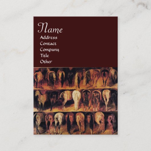 馬の足裏，茶色 名刺 (正面)