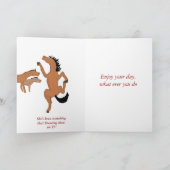 馬の踊り誕生日カード、名前の先頭を追加。 カード (内部)