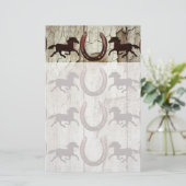 馬の蹄オンバーンウッドカウボーイギフト 便箋 (スタンド正面)