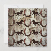 馬の蹄オンバーンウッドカウボーイギフト 招待状 (裏面)