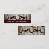 馬の蹄鉄の納屋の木製のカウボーイの名刺 スキニー名刺 (正面/裏面)