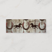 馬の蹄鉄の納屋の木製のカウボーイの名刺 スキニー名刺 (裏面)