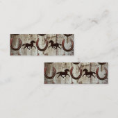 馬の蹄鉄の納屋の木製のカウボーイの名刺 スキニー名刺 (正面/裏面)