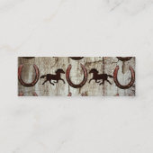 馬の蹄鉄の納屋の木製のカウボーイの名刺 スキニー名刺 (裏面)