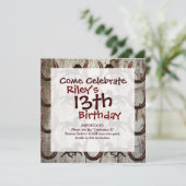 馬の蹄鉄の装飾(納屋の木)カウボーイギフト 招待状 (スタンド正面)