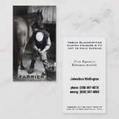 馬の蹄鉄工サービス-ひづめのトリムおよび靴 名刺 (正面/裏面)