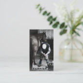 馬の蹄鉄工サービス-ひづめのトリムおよび靴 名刺 (スタンド正面)