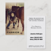 馬の蹄鉄工サービス-ひづめのトリムおよび靴 名刺 (正面/裏面)