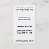 馬の蹄鉄工サービス-ひづめのトリムおよび靴 名刺 (裏面)