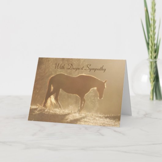 馬の軽い悔やみや弔慰の損失の美しい馬 カード (正面)