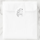 馬の輪郭 ラウンドシール (バッグ)