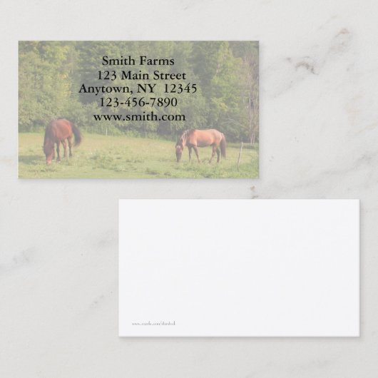 馬の農場の名刺 名刺 (正面/裏面)