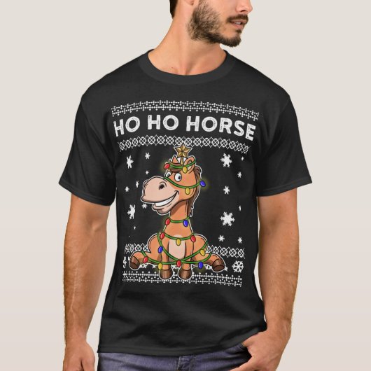 馬の醜いクリスマスセーター Tシャツ (正面)