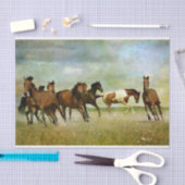 馬の野生のヴィンテージ絵画のデコペ 薄葉紙 (クラフト)