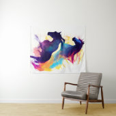 馬の野生の自然動物の色アト絵画ル タペストリー (インサイチュ(横))