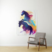 馬の野生の自然動物の色アト絵画ル タペストリー (インサイチュ)