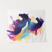 馬の野生の自然動物の色アト絵画ル タペストリー (正面(横))