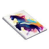 馬の野生の自然動物の色アト絵画ル ノートブック (右側)