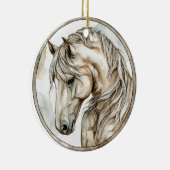 馬の野生の飼い慣らし時代の無いコレクション セラミックオーナメント (右)