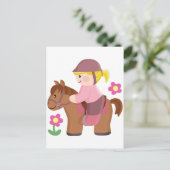 馬の金髪、茶色の馬の馬 ポストカード (スタンド正面)