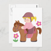 馬の金髪、茶色の馬の馬 ポストカード (正面/裏面)