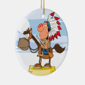 馬の銃を持つインディアンの酋長 セラミックオーナメント (右)