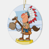 馬の銃を持つインディアンの酋長 セラミックオーナメント (左)