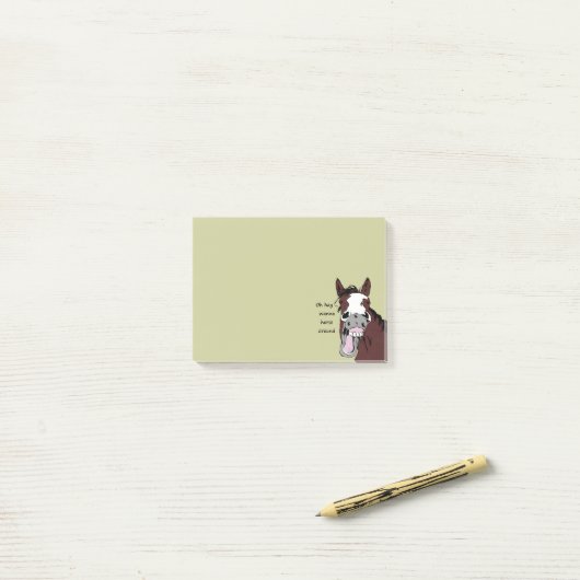 馬の間抜け漫画「馬を欲しのまわりにい」 ポストイット (デスク上)