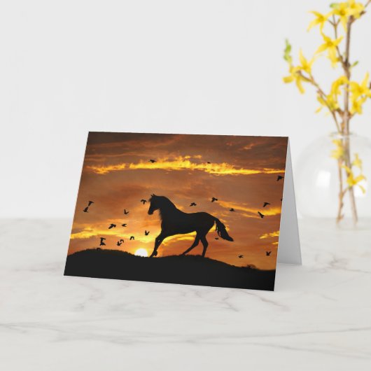 馬の離婚交渉 カード (黄色い花)