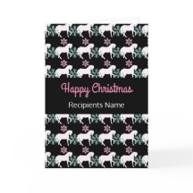 馬の雪片ハッピークリスマスカード