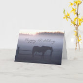 馬の霧のカスタムグリーティングカード カード (黄色い花)