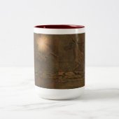 馬の革の効フェイク果 ツートーンマグカップ (中央)