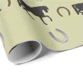 馬の靴を持つ小走りに走る馬 ラッピングペーパー (ロールコーナー)