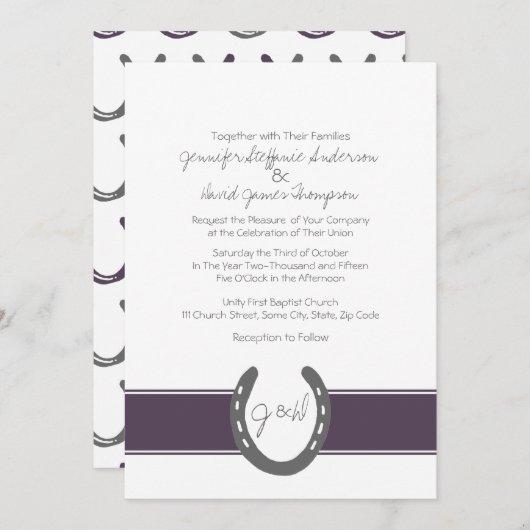 馬の靴模様 招待状 (正面/裏面)