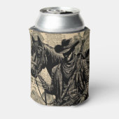 馬の鞍を持つカウボーイ西洋美術 缶クーラー (缶裏面)